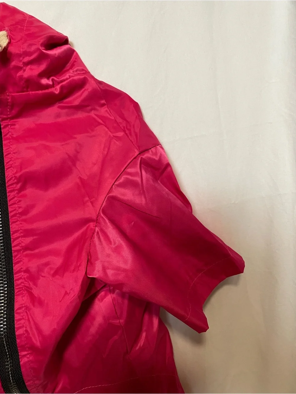 Hot Pink Hooded Dog Jacket with Striped Lining